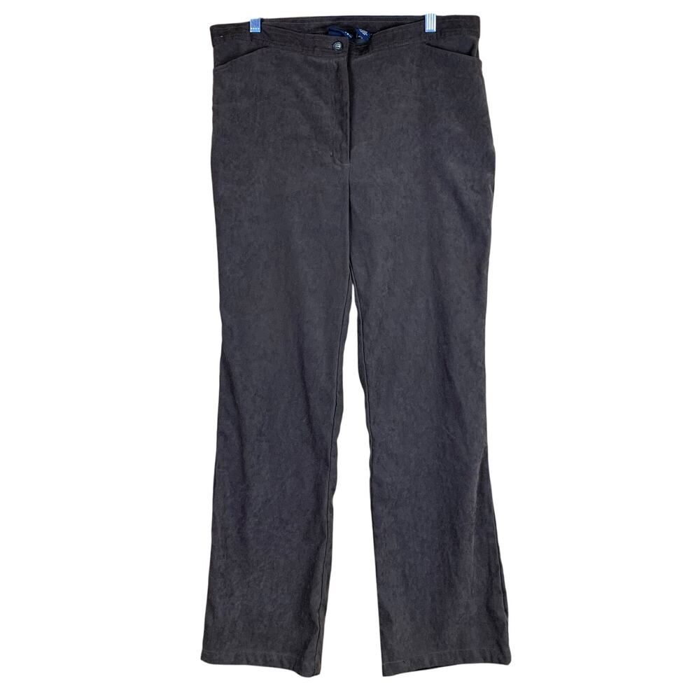 Sonoma Womens Pants Brown High Rise Straight Leg Polyester Blend Stretch 12
